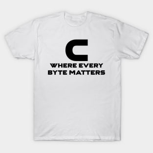 C Where Every Byte Matters Programming T-Shirt